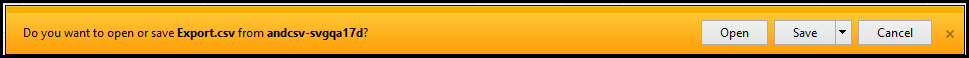 Export dialog box